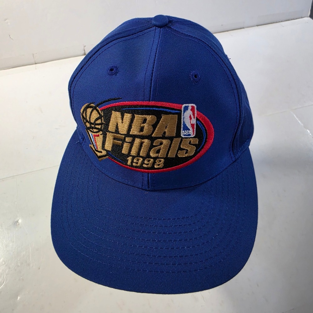 Vintage 1998 NBA Finals Sample Prototype Hat Logo 7 Blue Snapback Cap Basketball